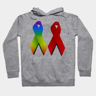 LGBTQ Gay and Aids Support ribbons Hoodie